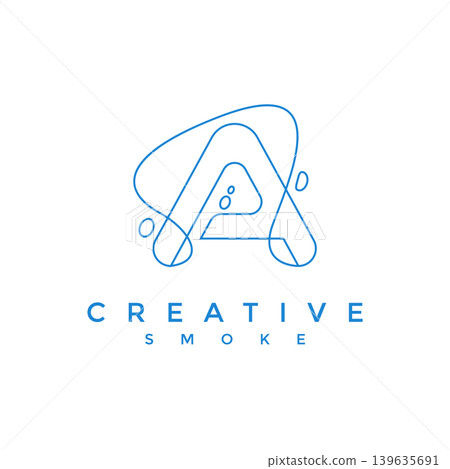 Minimalist of letter A smoke logo design vector inspiration 139635691