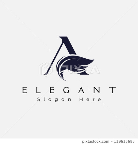 Elegant of letter A feather logo design vector inspiration Elegant of letter A feather logo design vector inspiration 139635693