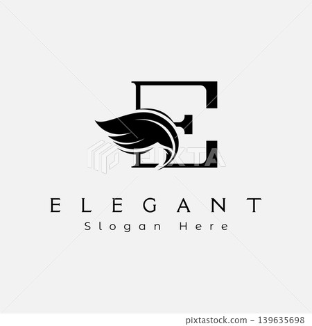 Elegant of letter E feather logo design vector inspiration Elegant of letter E feather logo design vector inspiration 139635698