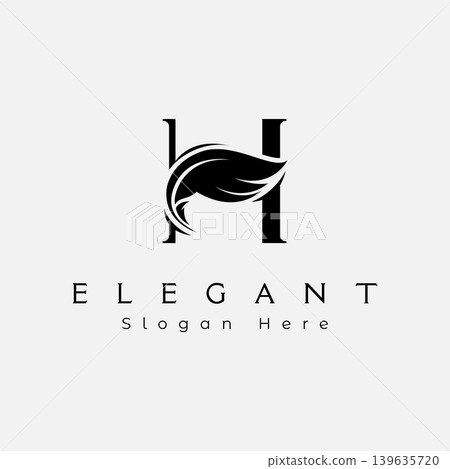 Elegant of letter H feather logo design vector inspiration Elegant of letter H feather logo design vector inspiration 139635720