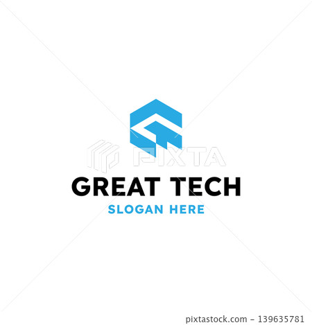Geometric letter G and T logo design, Creative technology vector logo template Geometric letter G and T logo design, Creative technology vector logo template 139635781