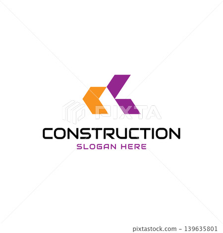 Vector geometric of letter V, C and for construction logo design template Vector geometric of letter V, C and for construction logo design template 139635801