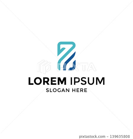 Vector monogram line of letter L and P or P and L logo design template 139635808