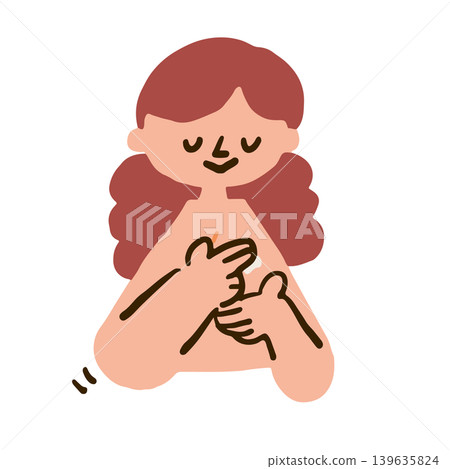 An illustration of a woman applying cream to her chest. 139635824