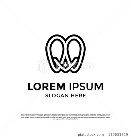 Vector minimalist of dental icon for dentistry logo design template Vector minimalist of dental icon for dentistry logo design template 139635829