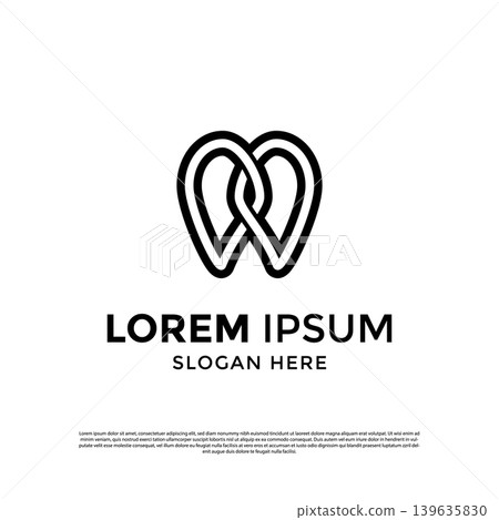 Vector minimalist of dental icon for dentistry logo design template Vector minimalist of dental icon for dentistry logo design template 139635830