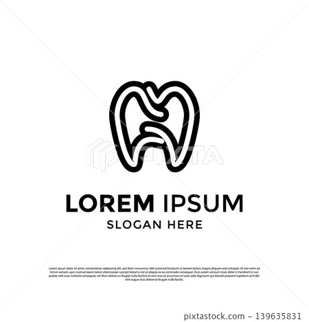 Vector minimalist of dental icon for dentistry logo design template Vector minimalist of dental icon for dentistry logo design template 139635831