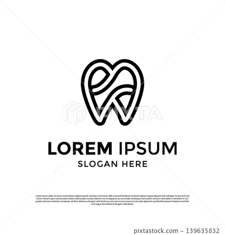 Vector minimalist of dental icon for dentistry logo design template Vector minimalist of dental icon for dentistry logo design template 139635832