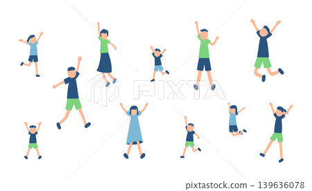 A set of illustrations of people enjoying themselves. A set of illustrations of people enjoying themselves. 139636078