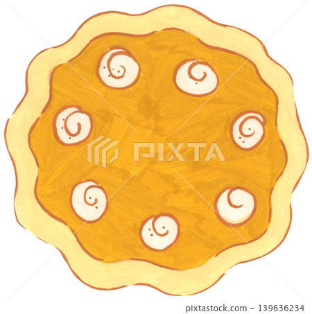 Hand drawn pumpkin pie illustration, cute autumn thanksgiving dessert with whipped cream, cozy homemade baked goods, vintage cafe holiday graphic Hand drawn pumpkin pie illustration, cute autumn thanksgiving dessert with whipped cream, cozy homemade baked goods, vintage cafe holiday graphic 139636234