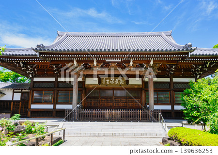 Kansenji Temple, Suginami Ward, Tokyo. Main Hall. Founded by Imagawa Ujizane. Soto Zen sect. Historic Site of Tokyo. Kansenji Temple, Suginami Ward, Tokyo. Main Hall. Founded by Imagawa Ujizane. Soto Zen sect. Historic Site of Tokyo. 139636253