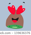 In love kiwi fruit sticker with big heart eyes for Valentines Day cartoon character, vector illustration 139636376