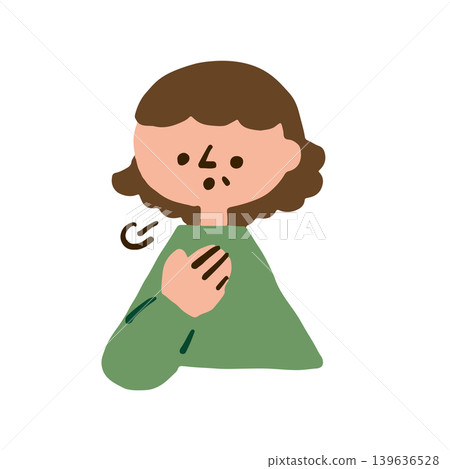 Illustration of an elderly woman out of breath Illustration of an elderly woman out of breath 139636528