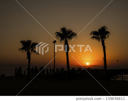 amazing sunset on the beach in summer amazing sunset on the beach in summer 139636611