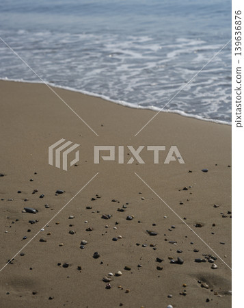 sandy beach and sea waves sandy beach and sea waves 139636876