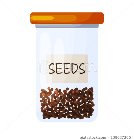 Glass Jar with Seeds and Orange Lid Clipart Glass Jar with Seeds and Orange Lid Clipart 139637200