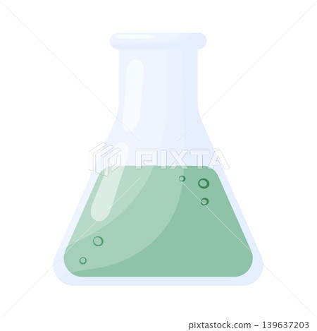 Conical Lab Flask with Green Liquid Clipart Conical Lab Flask with Green Liquid Clipart 139637203