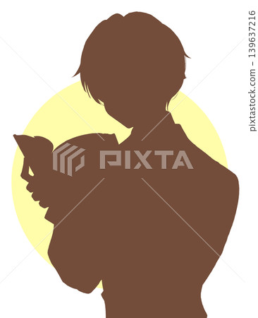 Boy reading silhouette small book 139637216
