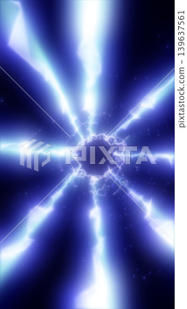 Blue electric energy beams bursting from a cracked portal, abstract lightning rift in deep space with glowing plasma and starfield Blue electric energy beams bursting from a cracked portal, abstract lightning rift in deep space with glowing plasma and starfield 139637561