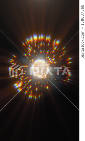 Colorful radial light burst with rainbow particles and glowing center, creating an abstract cosmic background with prism energy. Colorful radial light burst with rainbow particles and glowing center, creating an abstract cosmic background with prism energy. 139637569