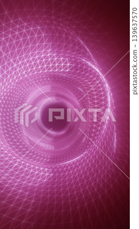 Pink wireframe vortex funnel with glowing grid lines and a dark center, forming an abstract futuristic portal background Pink wireframe vortex funnel with glowing grid lines and a dark center, forming an abstract futuristic portal background 139637570
