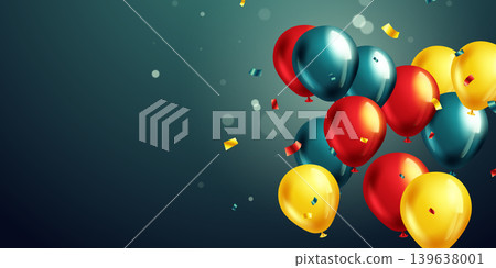 This beautiful, colorful 3D balloon illustration banner background template is perfect for decorating parties and festivals. This beautiful, colorful 3D balloon illustration banner background template is perfect for decorating parties and festivals. 139638001
