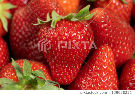Summer organic strawberries background for food design Summer organic strawberries background for food design 139638235