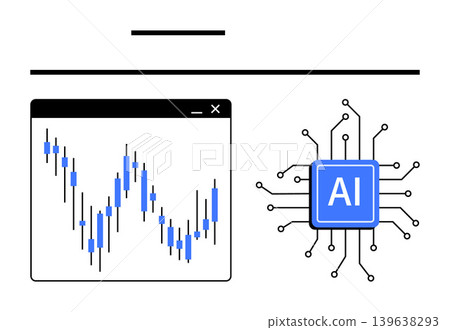 Stock market analysis, AI technology, machine learning, data visualization, financial trends, innovation. Digital stock chart and AI chipset. AI technology and stock market analysis concept Stock market analysis, AI technology, machine learning, data visualization, financial trends, innovation. Digital stock chart and AI chipset. AI technology and stock market analysis concept 139638293