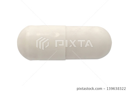 White medicine pill capsule isolated on white background White medicine pill capsule isolated on white background 139638322