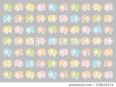 Colorful and cute sheep background pattern Colorful and cute sheep background pattern 139638514