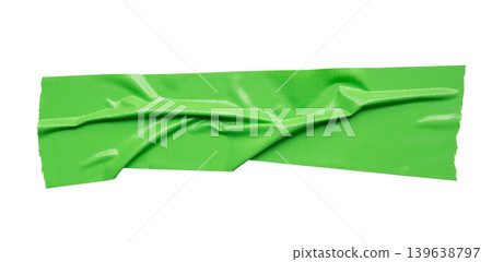 Green adhesive sticky tape isolated on white background Green adhesive sticky tape isolated on white background 139638797