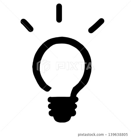 A simple icon representing the idea of a glowing light bulb. 139638805