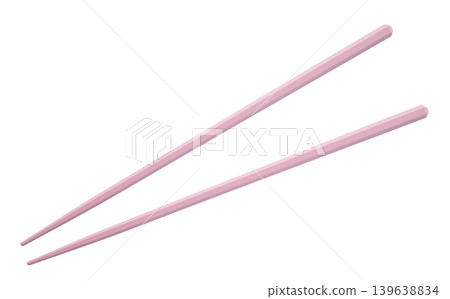 plastic chopsticks isolated on white background plastic chopsticks isolated on white background 139638834