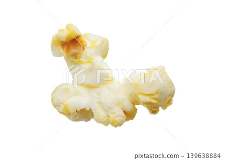 Tasty popcorn close up isolated on white background 139638884