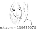 Simple illustration of a woman (no color) 139639078