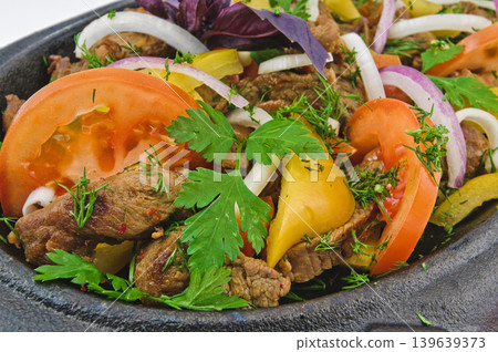 pork frying pan pork frying pan 139639373