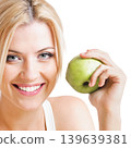 Cheerful girl with apple 139639381