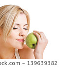Healthy woman with apple 139639382
