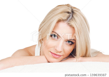 calm blond woman calm blond woman 139639387