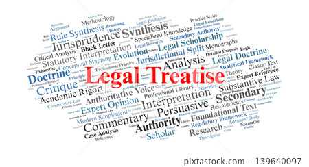 Legal Treatise Word Cloud. A visual map of secondary legal authority, expert commentary, and systematic analysis of substantive law for scholars and practitioners. Legal Treatise Word Cloud. A visual map of secondary legal authority, expert commentary, and systematic analysis of substantive law for scholars and practitioners. 139640097
