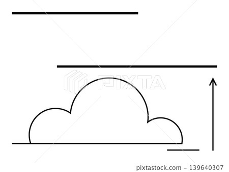 Data storage, weather forecasting, measurement tools, minimalism, cloud computing, technology design. A cloud outline with horizontal and vertical lines. Cloud computing and data storage concept Data storage, weather forecasting, measurement tools, minimalism, cloud computing, technology design. A cloud outline with horizontal and vertical lines. Cloud computing and data storage concept 139640307