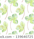 Watercolor seamless pattern with liverwort leaves in muted green and mauve tones. Soft botanical style for fabric, wallpaper, wrapping paper, stationery and textile design 139640725