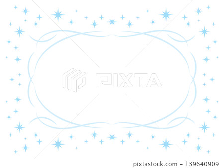 Light blue sparkling stars and decorative frame 139640909