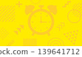 時鐘和孟菲斯設計背景（黃色） 139641712