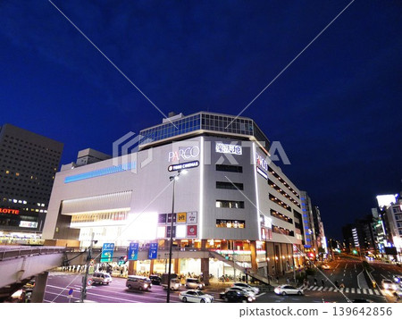 Night view of Tokyo - Entertainment facilities at the south exit of Kinshicho Station 139642856