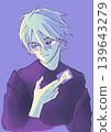 A blonde man holding a card 139643279
