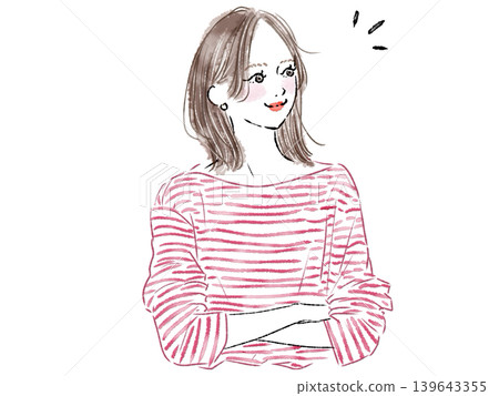 A woman thinking with arms A woman thinking with arms 139643355