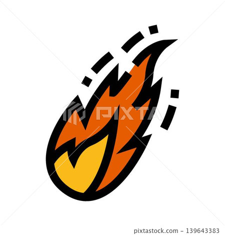 Falling comet vector icon representing space and astronomy 139643383