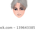 An unfinished painting: a man with a handsome face. 139643385