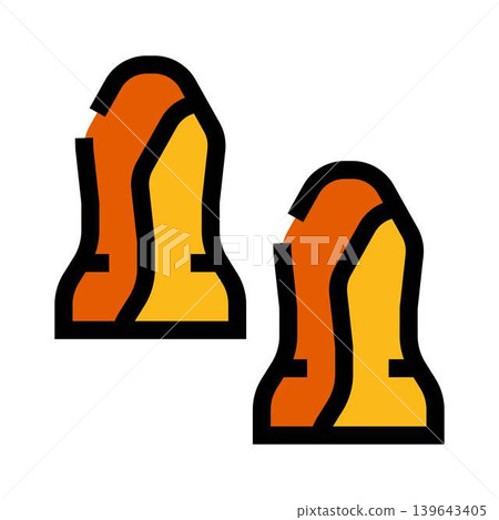 Pair of foam earplugs protecting hearing from noise Pair of foam earplugs protecting hearing from noise 139643405